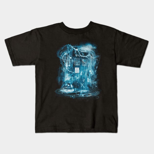 time and space storm Kids T-Shirt by kharmazero